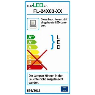 Professioneller 24W / 30 LED Scheinwerfer naturweiss 4000K / IP66 (Gehuse silber)