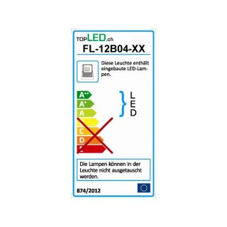 Professioneller 12W LED Scheinwerfer naturweiss 4000K / IP66