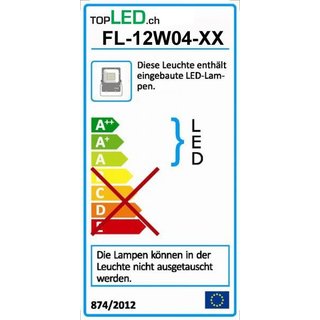 Professioneller 12W LED Scheinwerfer naturweiss 4000K / IP66 mit weissem Gehuse