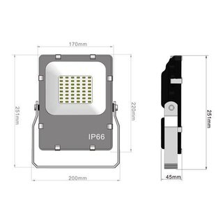 Professioneller 24W LED Scheinwerfer naturweiss 4000K / IP66 mit weissem Gehuse