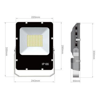 Professioneller 48W LED Scheinwerfer warmweiss 3000K / IP66 mit weissem Gehuse