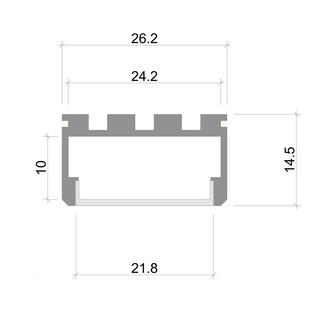 Aufbauprofil GIZA-LL, Aluminium eloxiert 