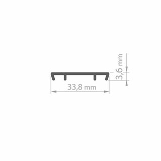 TEST36 Montageprofil zu STOS-ALU, Aluminium eloxiert