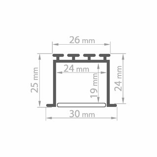 Einbauprofil LOKOM, Aluminium eloxiert
