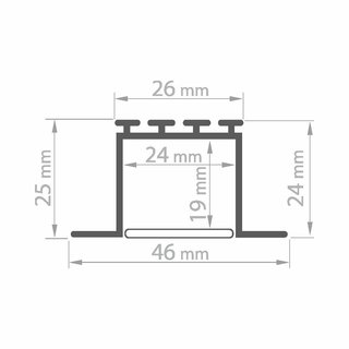 Einbauprofil LARKO, Aluminium eloxiert