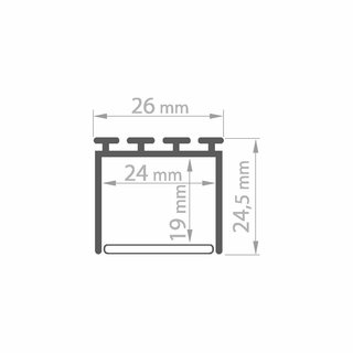 Aufbauprofil LIPOD, Aluminium eloxiert