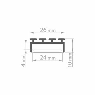 Aufbauprofil GIZA, Aluminium eloxiert 