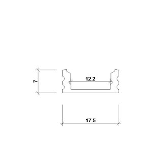 BUDGET AL13-0 Aufbauprofil, Aluminium eloxiert, fr IP68-Bnder