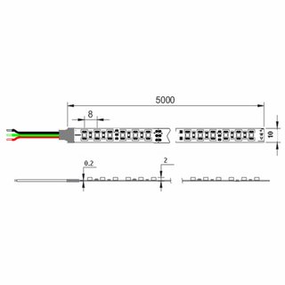 LED Band flexibel 5m, 24Volt mit 600 SMD-LED (3528), Farbtemperatur einstellbar