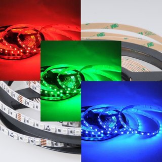 Sehr schmales, helles LED Band flexibel 5m, 24Volt mit 600 SMD-LED (2835) RGB