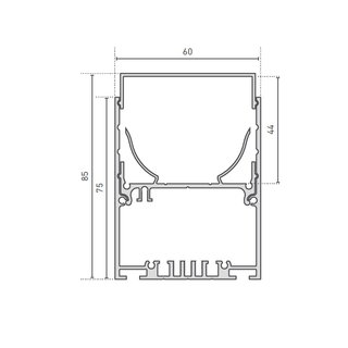 CATania 6075, Aluminium eloxiert 1m Profilstange