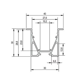 CATania 4030, Aluminium eloxiert 4m Profilstange