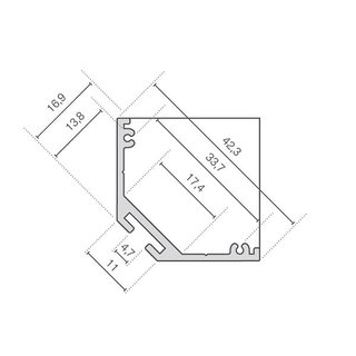 CATania Angolo 3030, Aluminium eloxiert 4m Profilstange