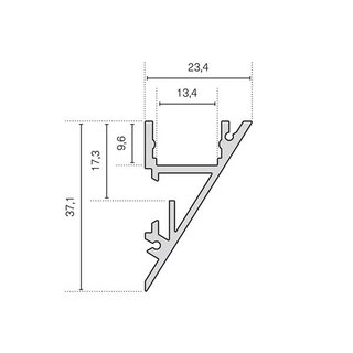 Walllight 2.0, Aluminium eloxiert  2m Profilstange