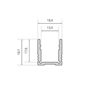 BARdolino hoch Aufbauprofil, Aluminium eloxiert  1m Profilstange