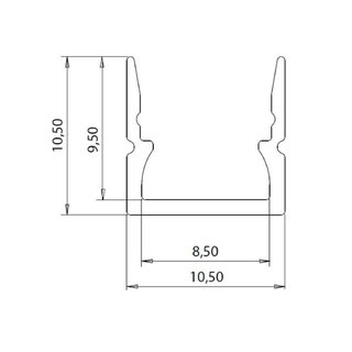 BARdolino mini Aufbauprofil, Aluminium eloxiert 2m Profilstange