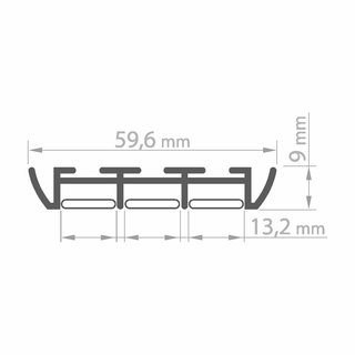 Aufbauprofil TRIADA, Aluminium eloxiert  1m Profilstange