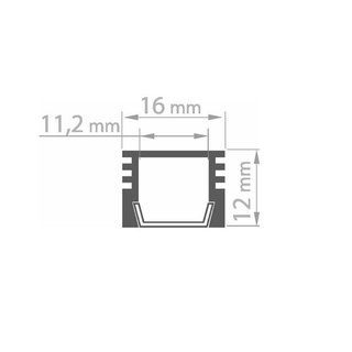 PDS4-ALU Aufbauprofil, Aluminium eloxiert 1m Profilstange