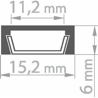 MICRO-ALU Aufbauprofil, Aluminium eloxiert 1m Profilstange