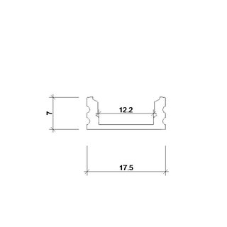 BUDGET AL13-0 Aufbauprofil, Aluminium eloxiert, fr IP68-Bnder 1m Profilstange