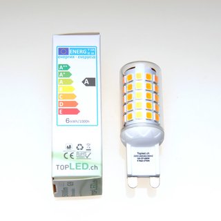 6 Watt G9 LED Lampe 230V dimmbar