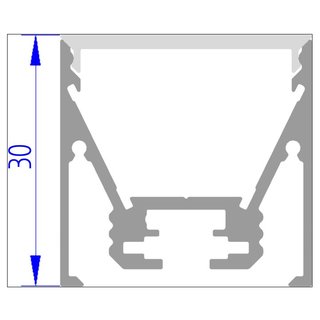 CD3030 Aufbauprofil, Aluminium eloxiert 