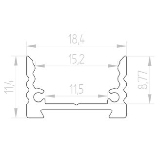 CD12 Aufbauprofil, Aluminium eloxiert 