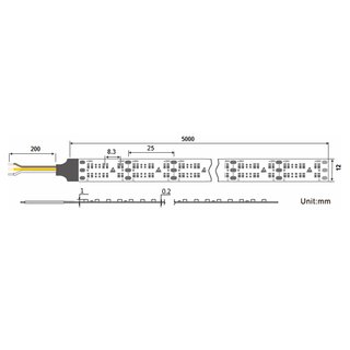 LED Band flexibel 5m, 24Volt mit 2400 SMD-LED (2216), Farbtemperatur einstellbar 1800K-4000K