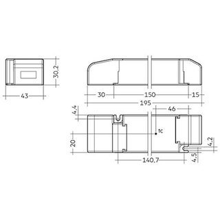 Dimmbares Installationsnetzteil 24Volt 35Watt mit DALI und Push-DimEingang