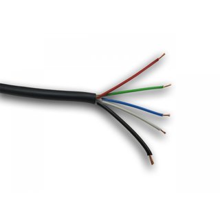 RGBW-Kabel 5-adrig, schwarz (4x0,25qmm & 1x0,8qmm)