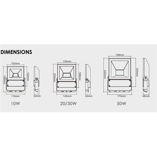 10Watt DC-Scheinwerfer warmweiss 3000K / IP65