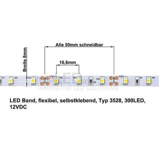 LED Band flexibel 5m, 12Volt mit 300 SMD-LED (3528) grn