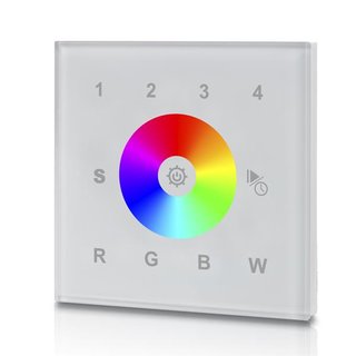 4 Zonen RGB und RGB-W Fernbedienung fr Wandeinbau mit DMX512 & RF Ausgang